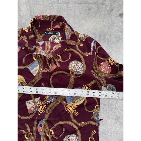 Lauren Ralph Lauren Women's Missing Belt Print‎ Crepe Shirtdress Size 4 - Picture 8 of 10